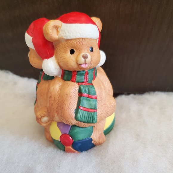 Porcelain Candle Holder - Holiday Bears - Picture 3 of 11